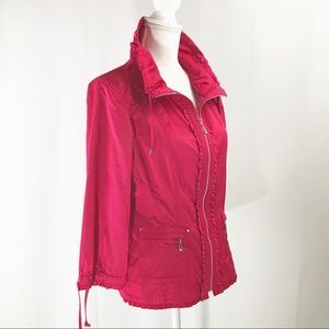 WHBM Pink Zip Up Windbreaker Fitted Jacket